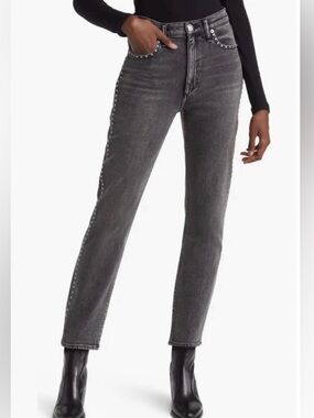 Rag & Bone Women’s Wren High Rise Slim Ankle Studded Jeans in Serjewel Sz 25